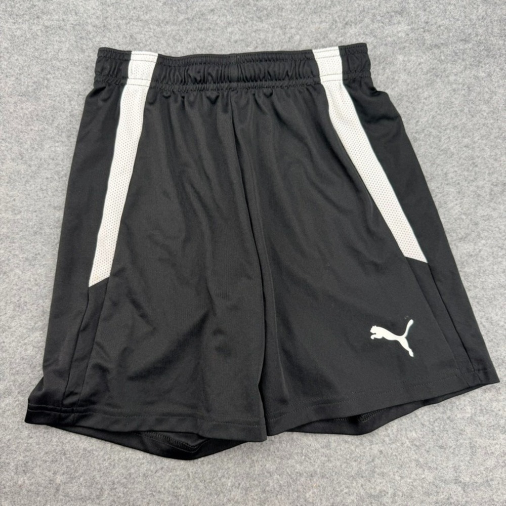 Puma Youth DryCELL Athletic Shorts Size 11-12Y 152 Black White Drawstring